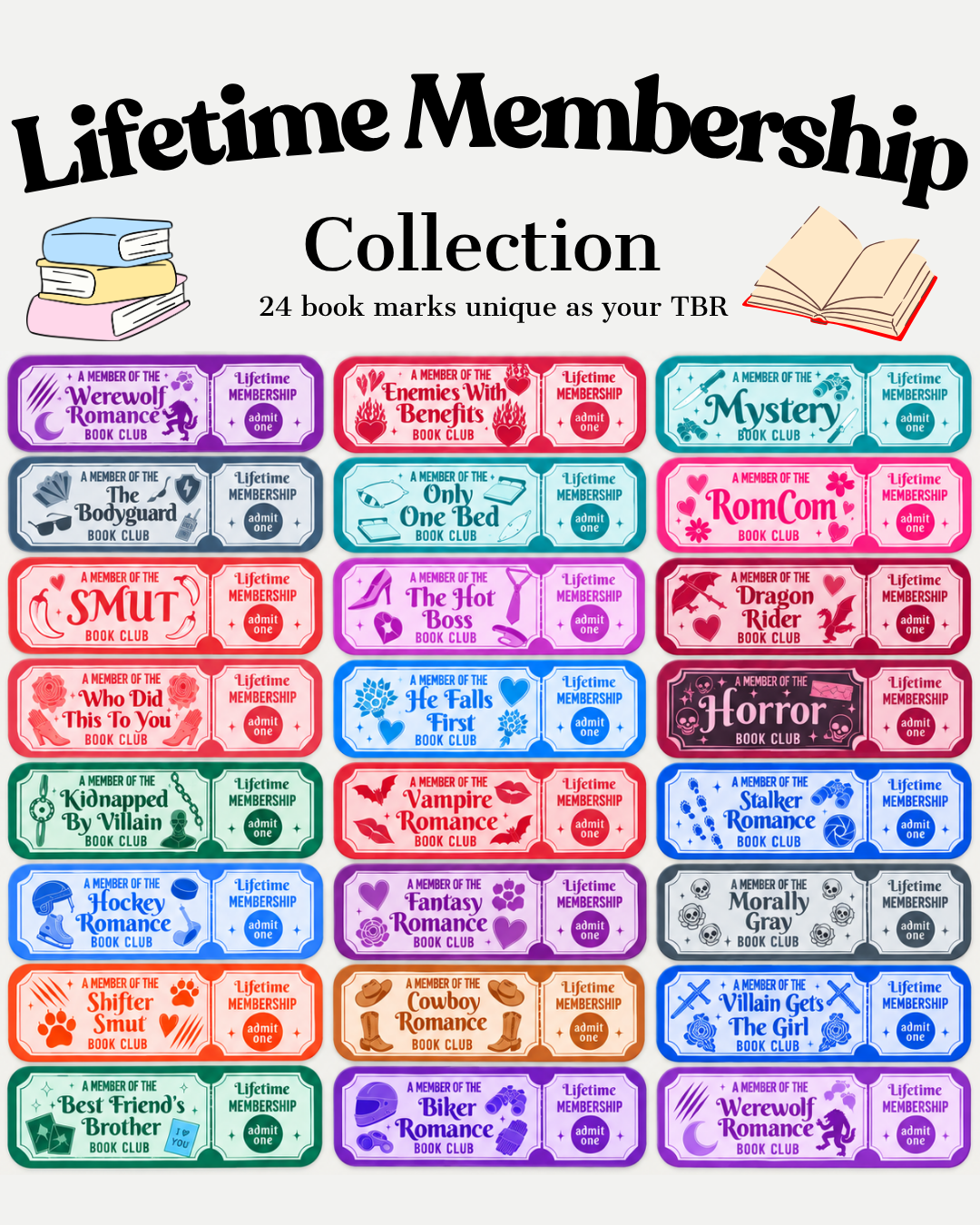 Book Club Membership Bookmark, Romance Trope Bookmark, Book Lover Gift, Spicy Reader Bookmark, Fantasy Romance, Dark Romance Bookmark